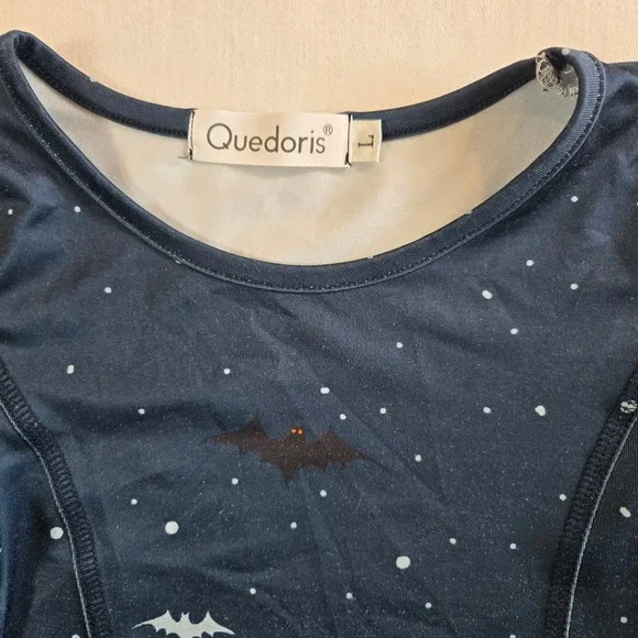 Halloween Dress Girls Size L 5-6 Bats Moon Spooky Kids Costume Holiday Party - Picture 8 of 10